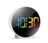 Ankilo NEWEST Digital Alarm Clock, LED Electronic Clock with 2 Alarms, Snooze, Dimmable Alarm Days Set 12/24H Display