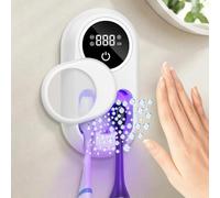 Ankilo Toothbrush Sanitizer, Toothbrush Holder Wall Mounted with Dual-Mode Clean & Air Dry, Auto-Inductive Cover, Rechargeable, LED Smart Screen Toothbrush Holder for Bathroom, Trip