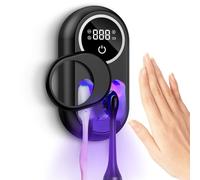 Ankilo UV Toothbrush Sanitizer, Wall Mounted Holder with Automatic Disinfection & Drying, Smart Sensor Cover, LED Display, Rechargeable 2000mAh Battery for Bathroom & Travel - Black