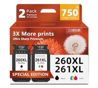 Ankink Compatible Ink Cartridges Replacement for Canon 260XL 261XL 260 261 PG260 CL261 XL Fit for Cannon TR7020 TR7020a TR7022 TS6420 TS6400 TS5300 TS5320 TS6420a Printers (Black Color 2-Pack)