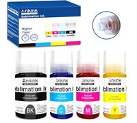 Ankink Sublimation Ink Autofill for Ecotank ET-2800 ET-2803 ET-2850 ET-2720 ET-2760 ET-4800 ET-15000 ET-2400 ET-3760 ET-4760 Heat Press Transfer on Mugs T-Shirts Anti-UV ICC-Free