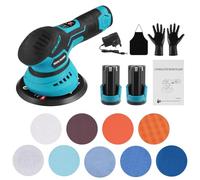 Ankishi 12V Car Polisher Buffer with 2*2000mAh Battery, Polishing Machine with 2800-5500 RPM, 150MM Cordless Car Polisher Machine Kit, 8 Variable Speed for Car Care Furniture Polishing Sanding