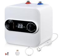 Ankishi 1500W Instant Water Heater, 220V 7A Electric Water Heater IPX4 Waterproof with Digital Display, Knob Type Temperature Control, Mini Under Sink Water Heater for Kitchen & Bathroom