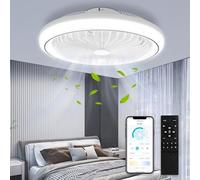 Ankishi Φ49cm LED Ceiling Fans with Lights and Reversible Remote - 3000/4500K/6500K Wide Wind Range Ceiling Fan Light 6 Speed Levels Stepless Dimming 2H Light Timming Modern Fan Lighting