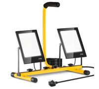 Ankishi Portable Floodlight with 2 Adjustable Heads, 12000LM LED Work Light, IP66 Job Site Light 6500K with 9.8ft Cord Plug and Switch for Workshop Garage Construction