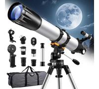 Ankishi Telescope for Adults & Kids,90mm Portable Beginner Telescopes with Phone Adapter & Tripod, Portable Travel Telescopes for Beginners, Moon and Planet Viewing