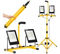 Ankishi Work Light 100w, Portable Floodlight Outdoor with Tripod, 12000lm LED Work Light Mains Powered, IP66 Job Site Lighting 6500k with 9.8ft Cord Plug and Switch for Workshop Garage Construction