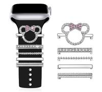 Ankitow Watch Band Charms for Apple SmartWatch Metal Decorative Ring Loops 45mm 44mm 42mm 41mm 40mm 38mm Compatible with iWatch Series 8 7 6 5 4 3 2 1 (No Band)