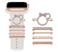 Ankitow Watch Band Charms for Apple SmartWatch Metal Decorative Ring Loops 45mm 44mm 42mm 41mm 40mm 38mm Compatible with iWatch Series 8 7 6 5 4 3 2 1 (No Band)