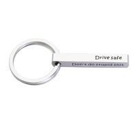 Ankiyabe 4 Sided Bar Keychain Drive Safe keychain Gift Boyfriend New Driver Husband Birthday Gift for Girlfriend Wife, Drive Safe Don't Do Stupid Sh*t, Default