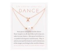 Ankiyabe Dance Team Gifts Layered Initial Pearl Necklace Tiny A-Z Letter Pendant Choker Gift for Dancer Life is Better When You Dance Card, Standard, Stainless Steel, No Gemstone