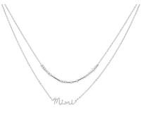 Ankiyabe Grandma Gift Double Layered I Love You Morse Code Necklace with Nana Gigi Mimi Pendant Secret Message Jewelry for Grandmother, Standard, Metal, No Gemstone