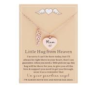 Ankiyabe Hug from Heaven Gift Angel Wings Memorial Necklace Sympathy Gift Condolence Gift for Loss of Loved One Bereavement Gifts for Her, Standard, Stainless Steel, No Gemstone