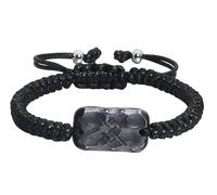 Ankiyabe Vintage Viking Rune Braided Rope Bracelet for Men, Adjustable Norse Nordic Talisman Handmade Wristband, Antique Protection Symbol Amulet Jewelry Gift, Adjustable, Metal Wax Cord, no gemstone