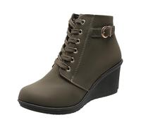 Ankle Booties for Women 2024 Fashion High Heel Wedge Zipper Platform Sneakers Breathable Lightweight Boots