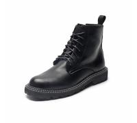 Ankle Boots for Men Lightweight Work Lace Up Zip Leather Fashionable Chukka Boot,Black,7 UK