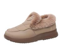 Ankle Boots For Men Uk Fleece Thickend Flat Shoes Comfortable Casual Low-Cut Boot Classic-Fit Round Toe Seamless Look Boots Work And Commut Ladies Boot Solid Color Warm Bootie