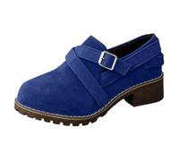 Ankle Boots for Women Cross Buckle Loafer, Leather Boots Womens with Suede Surface & Low Heel, Stitch Welt Craft, Casual Campus Style & Walking Wear