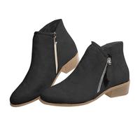 Ankle Boots For Women Flat Wide Width, Chelsea Boots, Fashion Versatile Ankle Booties, Casual Pointed Toe Shortboots Elegant Business Work Footwear Classic Shoes With Zipper