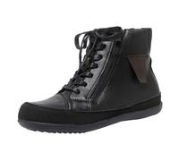 Ankle Boots for Women Lace Up High Top, Leather Boots Womens with Side Zipper & Lace Closure, Flexible Flat Sole, Comfort Walking, Daily Life & City Trips (5.5) Black