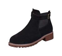 Ankle Boots for Women UK Retro Comfy Booties Low Heel Anti-Slip Ladies Booties Ankle Low Heel Wide Fit Shoes Silver Cowboy Boots