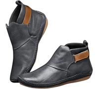 Ankle Boots For Women uk Wide Fitting Waterproof Short Boot Vintage Arch Support Wedge Shoes Non Slip Western Boots Warm Soft Sole Lined Short Boot Comfortable Slip on Walking Booties Casual