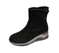 Ankle Boots for Women Wedge Heel Casual Short Booties Faux Suede Solid Color Stylish Non-Slip Side Zipper Comfortable Walking Booties Fall Winter