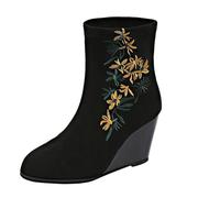 Ankle Boots for Women Womens Chelsea Boots Animal Print Shoes for Women Side Zipper Shoes Ankle Short Single Ladies Casual Womens Over Boot (Black,7.5)