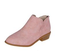 Ankle Boots Women Casual Comfortable Chelsea Booties Pointed Toe Low Chunky Heel Stylish Waterproof Back Zipper Slip On Walking Boots Outdoor