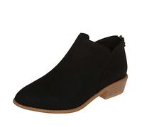 Ankle Boots Women Casual Comfortable Chelsea Booties Stylish Pointed Toe Back Zipper Classic Low Chunky Heel Western Cowboy Boots Outdoor Walking