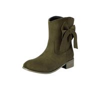 Ankle Boots Women Ladies Walking Boots Wide Fit Short Boot Slip On Platform Sole Shoes Comfy Casual Everyday Boot Slip Resistant Orthopedic Footwear Lightweight for Women Uk Green Size 4