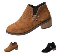 Ankle Boots Women Orthopedic Short Boots for Women 2024 New Foreign Trade Roman Retro Boot Big Yards Set Foot Thick with Pointed and Short Boot in Europe and The States Fashion Kids Rain (Brown,6.5)