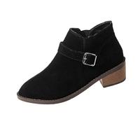 Ankle Boots Women Orthopedic Short Boots for Women 2024 New Foreign Trade Roman Retro Boot Big Yards Set Foot Thick with Pointed and Short Boot in Europe and The States Fashion Kids Rain (Black,4.5)