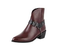 Ankle Boots Women Waterproof Comfortable Walking Booties Classic Side Zipper Metal Chain Chunky Block Heel Casual Wide Fit Short Boots Outdoor Work