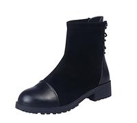 Ankle Boots Women's Black Round Toe Lace-Up Boots Warm Non-Slip Winter Boots Everyday Ultra Cosy Barefoot Shoes Low Heel Versatile Outdoor Leisure Boots Classic, black, 8 UK