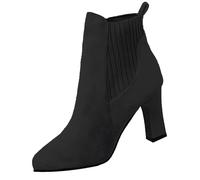 Ankle Boots Women's Block Heel Transition Boots Slip-On Shoes Retro Zip Boots Low Boots Short Boots Half Height Western Boots Block Heel Half Height Boots Western Boots, a, 4 UK