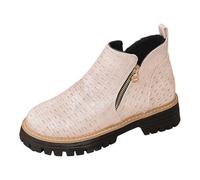 Ankle Boots Women's Boots Ankle Boots Women's High Top Casual Ankle Boots Western Cowboy Fashionable Versatile Boots Dirndl Shoes Comfortable, White, 4 UK