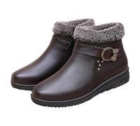 Ankle Boots Women's Lined Short Winter Boots, Comfortable Warm Ankle Boots, Short Boots, Autumn Boots, Flat Retro PU Leather Boots, Women's Boots, Autumn Winter Women's Ankle Boots, Slip-On Boots for