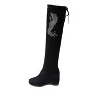Ankle Boots Women's Suede Half Boots Cowboy Boots Cowboy Women's Boots Shoes Boots with Buckle Heel Ankle Boots Viking Boots Knight Hunter Half Height Cowboy Boots, a, 6 UK