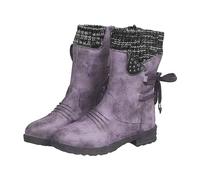Ankle Boots Women's Suede Long Shaft Boots Cowboy Boots Pointed Slip On Shoes Medieval Transition Boots Block Heel Half Height Boots Women's Boots For Halloween Cosplay Costume, purple, 8 UK