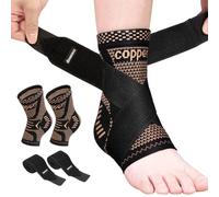 Ankle Brace for Women Men, 2 Pack Ankle Support Brace for Sprained Ankle, Plantar Fasciitis, Running, Football, Achilles Tendon Support for Achilles Tendonitis, Copper Infused, S