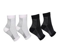 Ankle Compression Socks for Plantar Fasciitis,2 Pairs Neuropathy Breathable Anti-Slip Support Socks for Pain Relief Sports Arthritis Medical Grade Bamboo Sock for Men Women - S/M