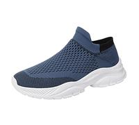 Ankle High Trainers Men's Non-Slip Jogging Shoes Breathable Mesh Lightweight Fitness Shoes Fashion Outdoor Casual Shoes Cosy Trainers Relief From Foot Pain, blue, 9 UK