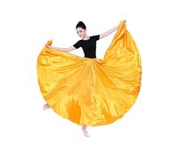 Ankle Length Dance Skirt Belly Dance Skirts Women Dance Skirt Modern Costume Maxi Skirts for Ballerina 360° 540° 720°, Yellow 720°, One Size