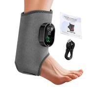 Ankle Massager - Wireless Heated Wrap - Wireless 6 Temperature Settings Vibrating Heated Foot Massager - for Men Dad Mom Elderly Post-Workout Fatigue Discomfort Relaxation