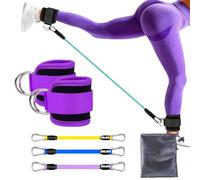 Ankle Resistance Band Set for yoga stretch, glute & leg fat-burning sculpting. Durable and stretch-resistant, great for kickboxing, jumping and footwork training. (B)