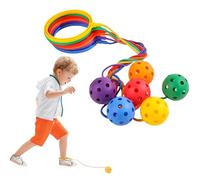 Ankle Skip Ball for Kids,6PCS Skip Ball Ankle Toys,Jump Playground Toy, Exercise Coordination,Swing Balls with 22 Inch Rope for Boys Girls