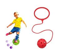 Ankle Skip Ball, Fun Ankle Skip Ball Fitness Toy for Kids, Soft Jumping Ring Swing Balls Set for Playground Equipment, Skipping Toy Agility Portable Exercise Ropes for Children (Red)