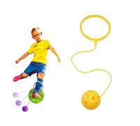Ankle Skip Ball, Fun Ankle Skip Ball Fitness Toy for Kids, Soft Jumping Ring Swing Balls Set for Playground Equipment, Skipping Toy Agility Portable Exercise Ropes for Children (Yellow)