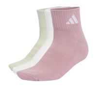 adidas Unisex Cushioned Sportswear Ankle Socks 3 Pair Pack Socks, magic mauve/white/halo green/white, M